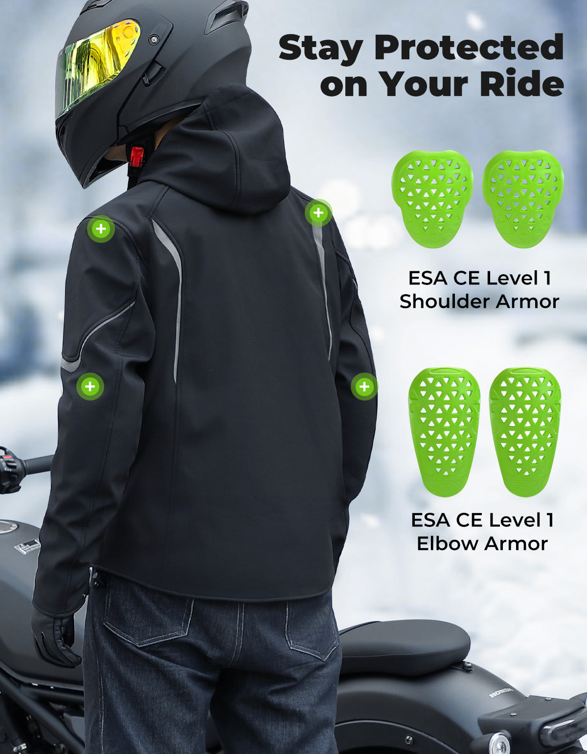 Photo of Heated Jacket with 20000 mAh Battery for Motorcycle Outdoor Hiking by Kemimoto - Premium for UTVs / Side by Sides
