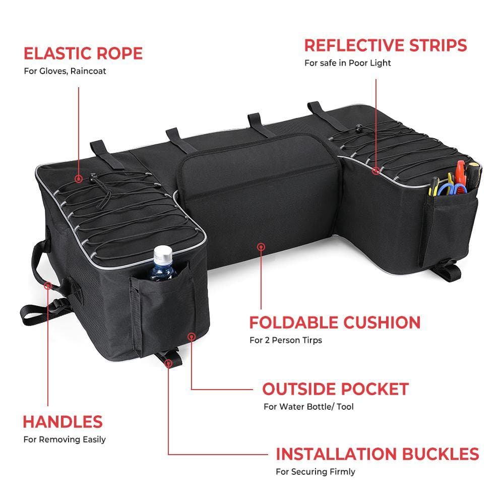 Photo of Kemimoto ATV Rear Cargo Rack Bag by Kemimoto - Premium for UTVs / Side by Sides