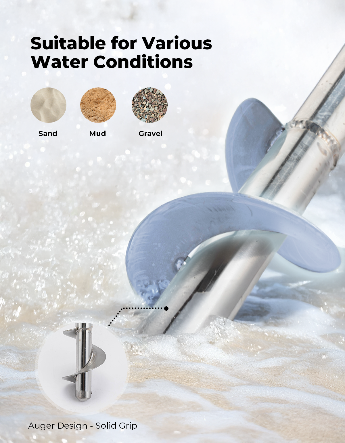 Photo of Jet Ski Anchor Shallow Water Anchor Pole for Kayak Pontoon by Kemimoto - Premium for UTVs / Side by Sides