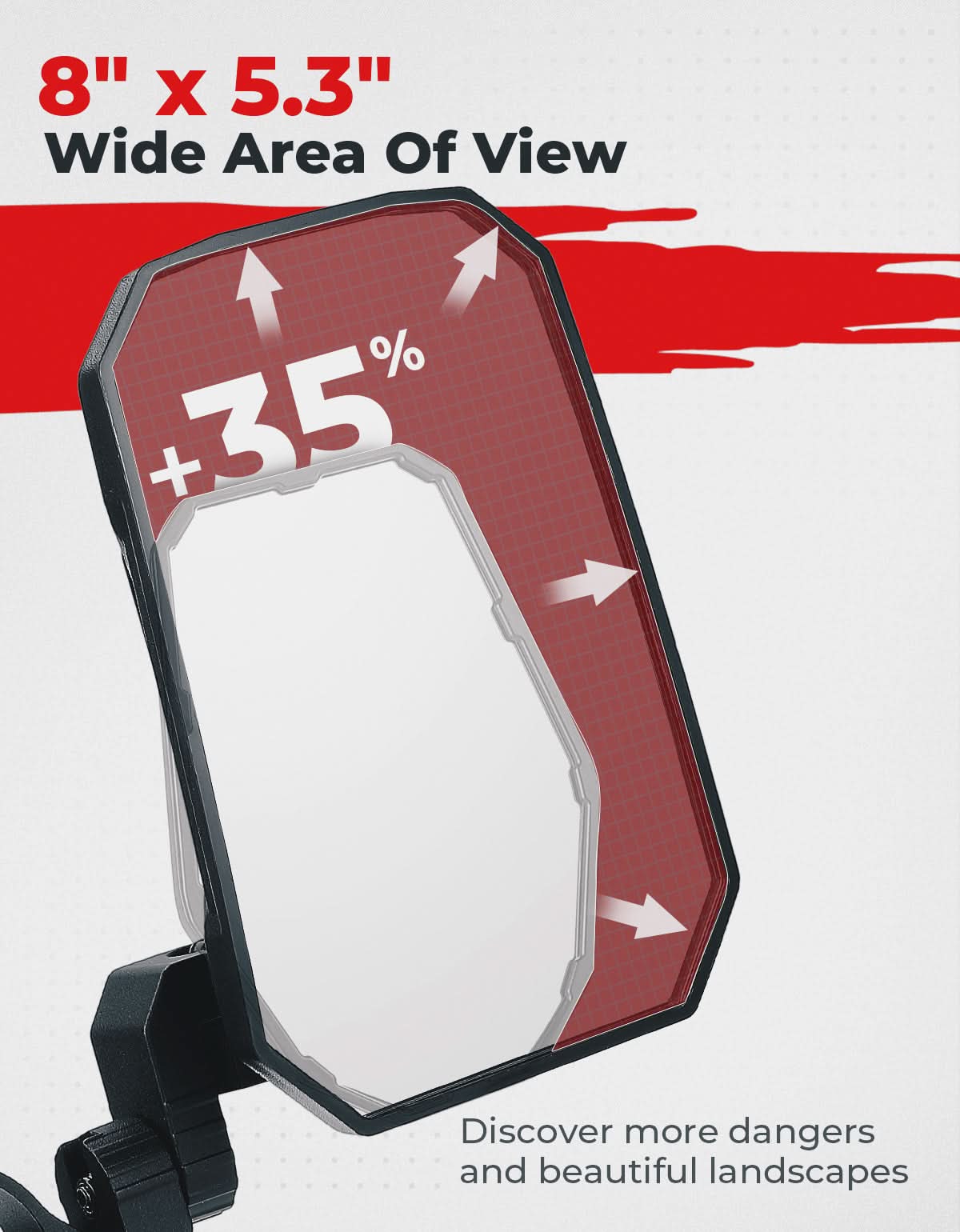 Photo of UTV Aluminum Side Mirrors for Polaris RZR/Can Am X3/Pioneer/Talon/Teryx/CFMOTO by Kemimoto - Premium for UTVs / Side by Sides