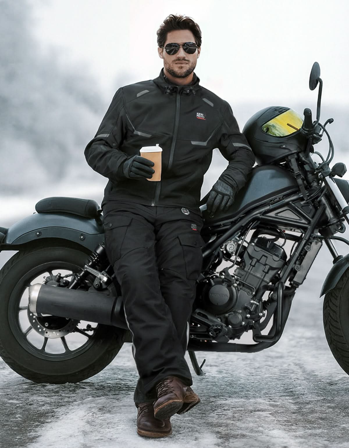 Photo of Men’s Heated Motorcycle Pants with 10000mAh Battery and Armor by Kemimoto - Premium for UTVs / Side by Sides