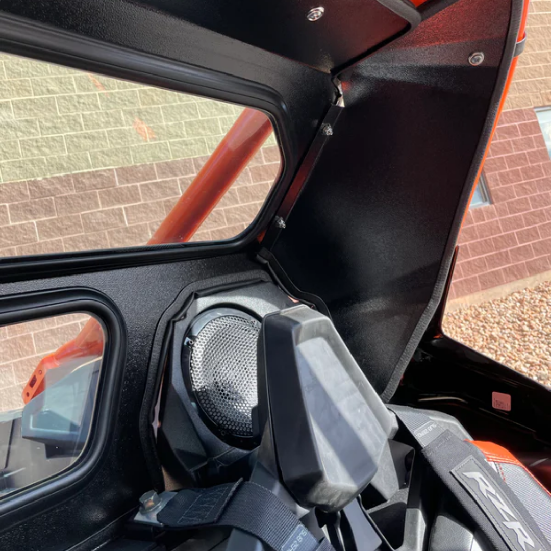 Photo of Polaris RZR Pro XP / Turbo R Rear Windshield for Rockford Fosgate Speakers (2020+) by Dirt Warrior Accessories - Premium Windshields for UTVs / Side by Sides