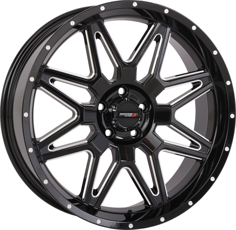 Photo of ST7 WHEEL 20X7 4+3 (+10MM) 5/4.5 GLOSS BLACK MILLED by SYSTEM 3 - Premium Wheels for UTVs / Side by Sides