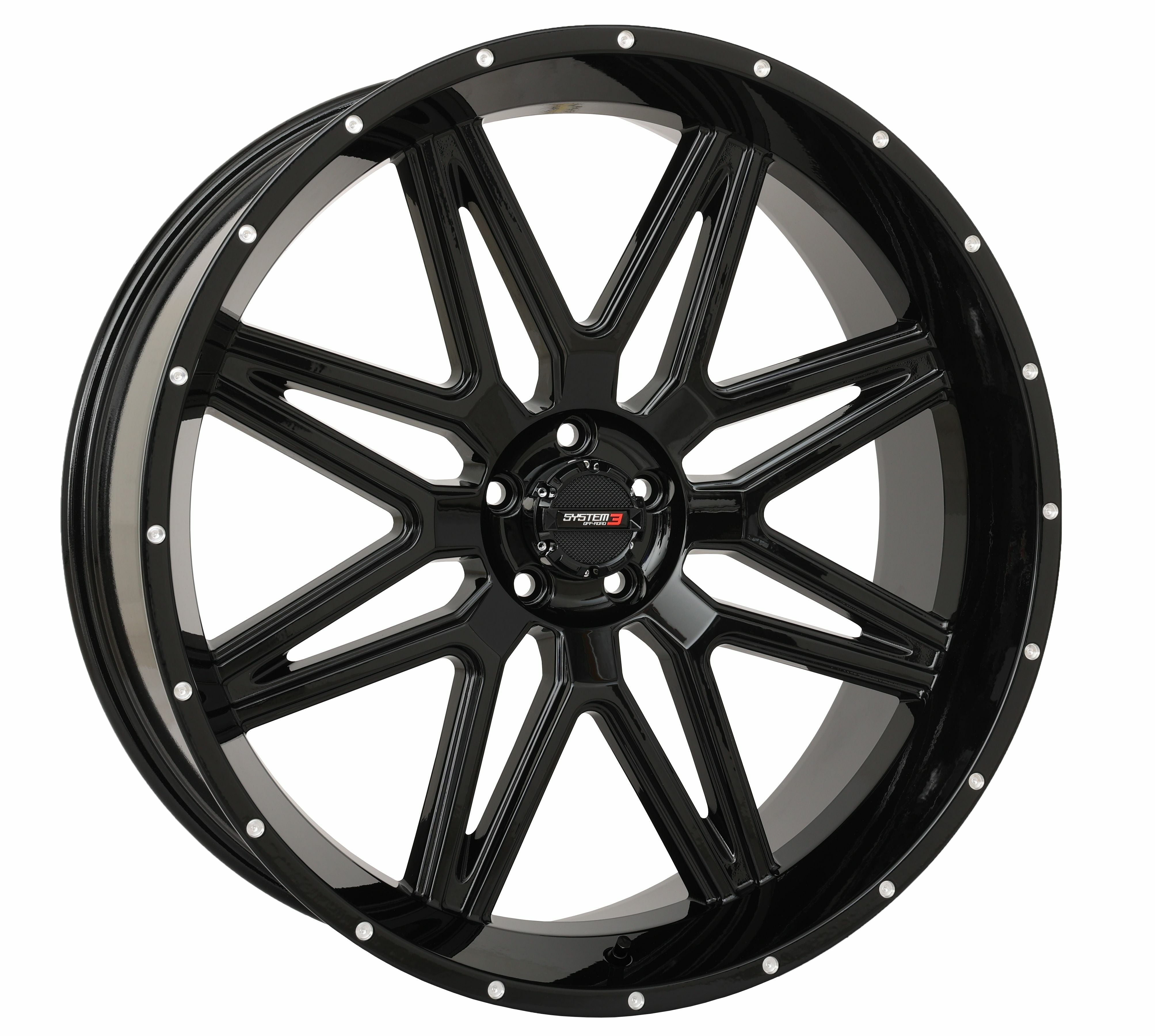Photo of ST7 WHEEL 24X9 5+4 (0MM) 5/4.5 GLOSS BLACK by SYSTEM 3 - Premium Wheels for UTVs / Side by Sides