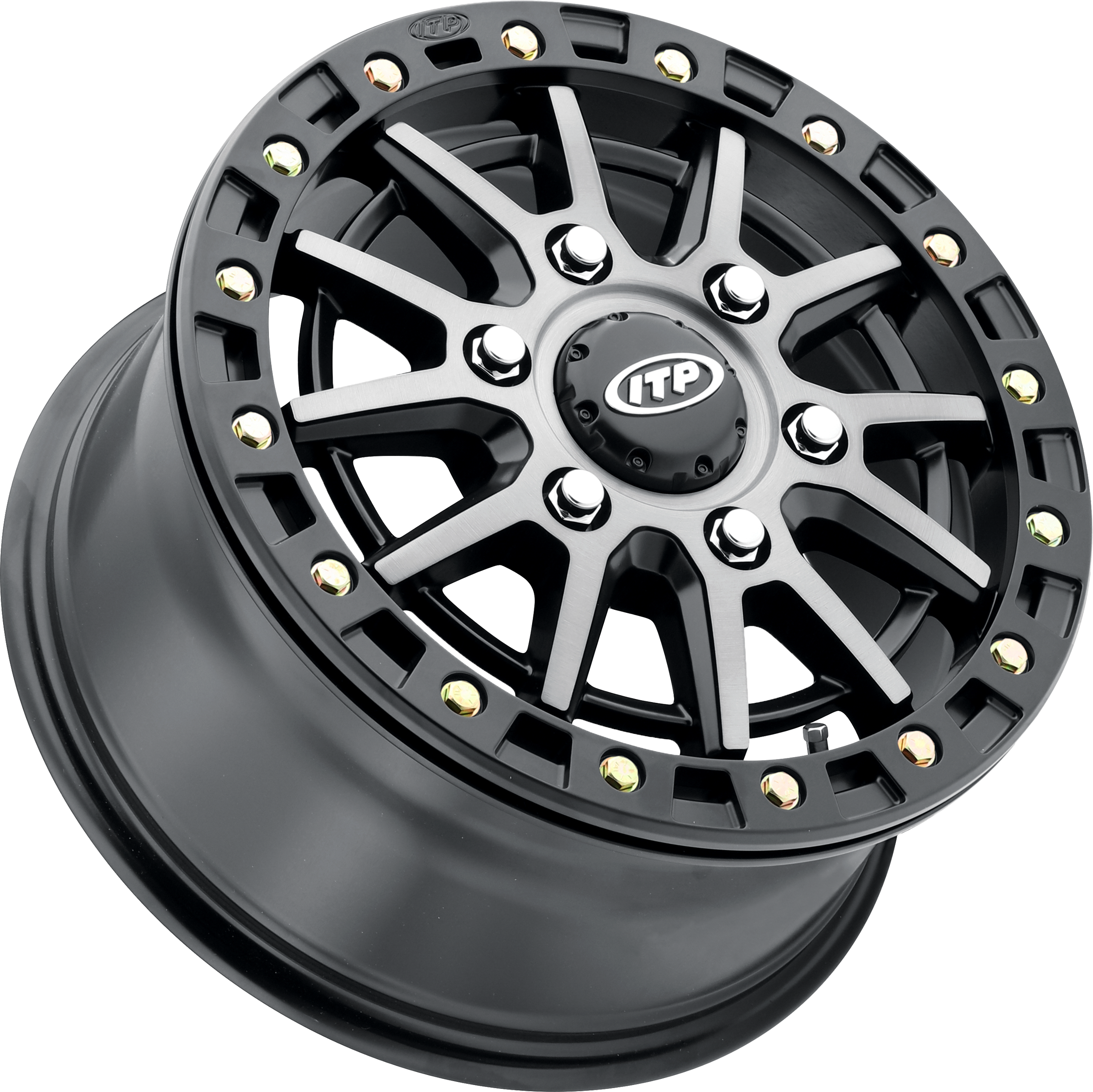 Photo of SD10 GREY / BLK RING 16X7 6/5.5 6+1 by ITP - Premium Wheel Components for UTVs / Side by Sides