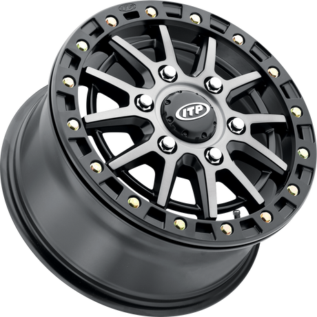 Photo of SD10 GREY / BLK RING 16X7 6/5.5 6+1 by ITP - Premium Wheel Components for UTVs / Side by Sides