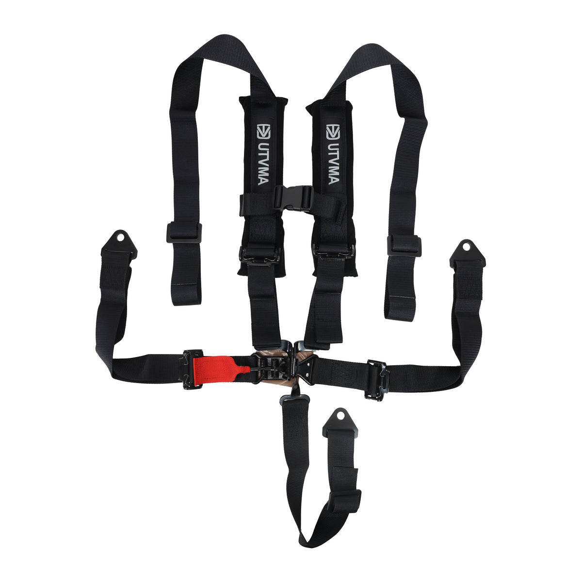 Black 2-inch five-point UTV harness with off-road buckle