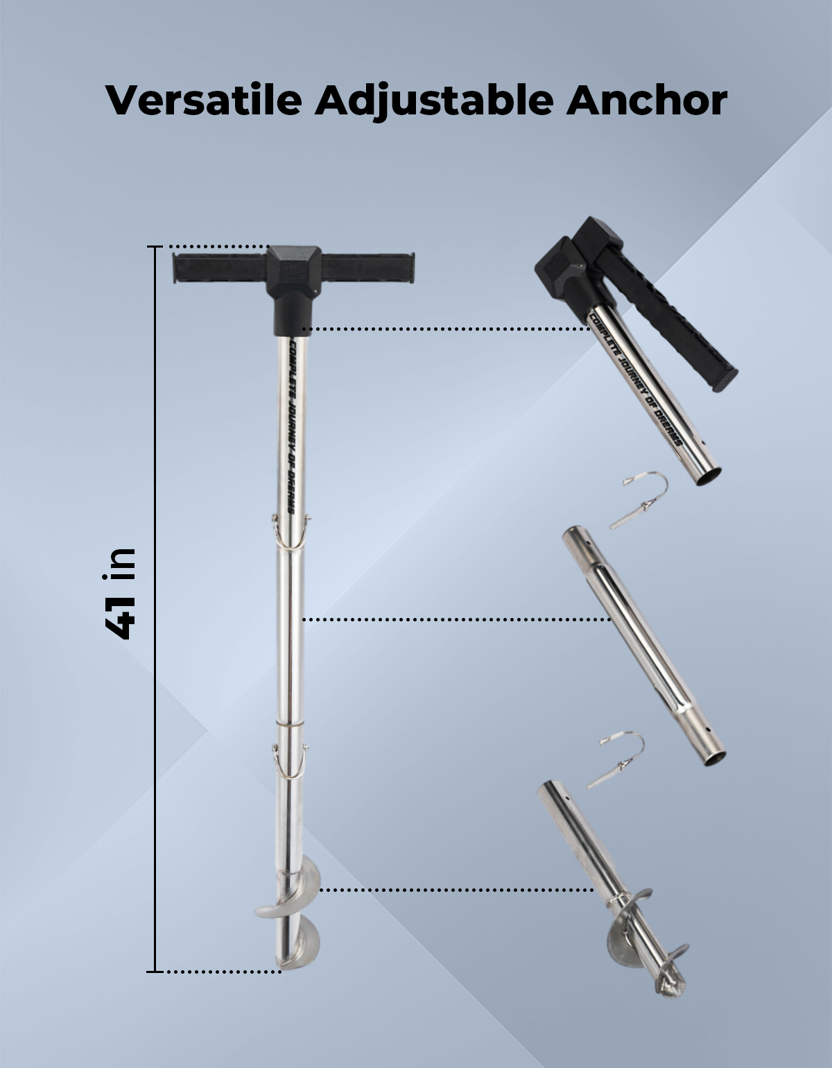 Photo of Jet Ski Anchor Shallow Water Anchor Pole for Kayak Pontoon by Kemimoto - Premium for UTVs / Side by Sides