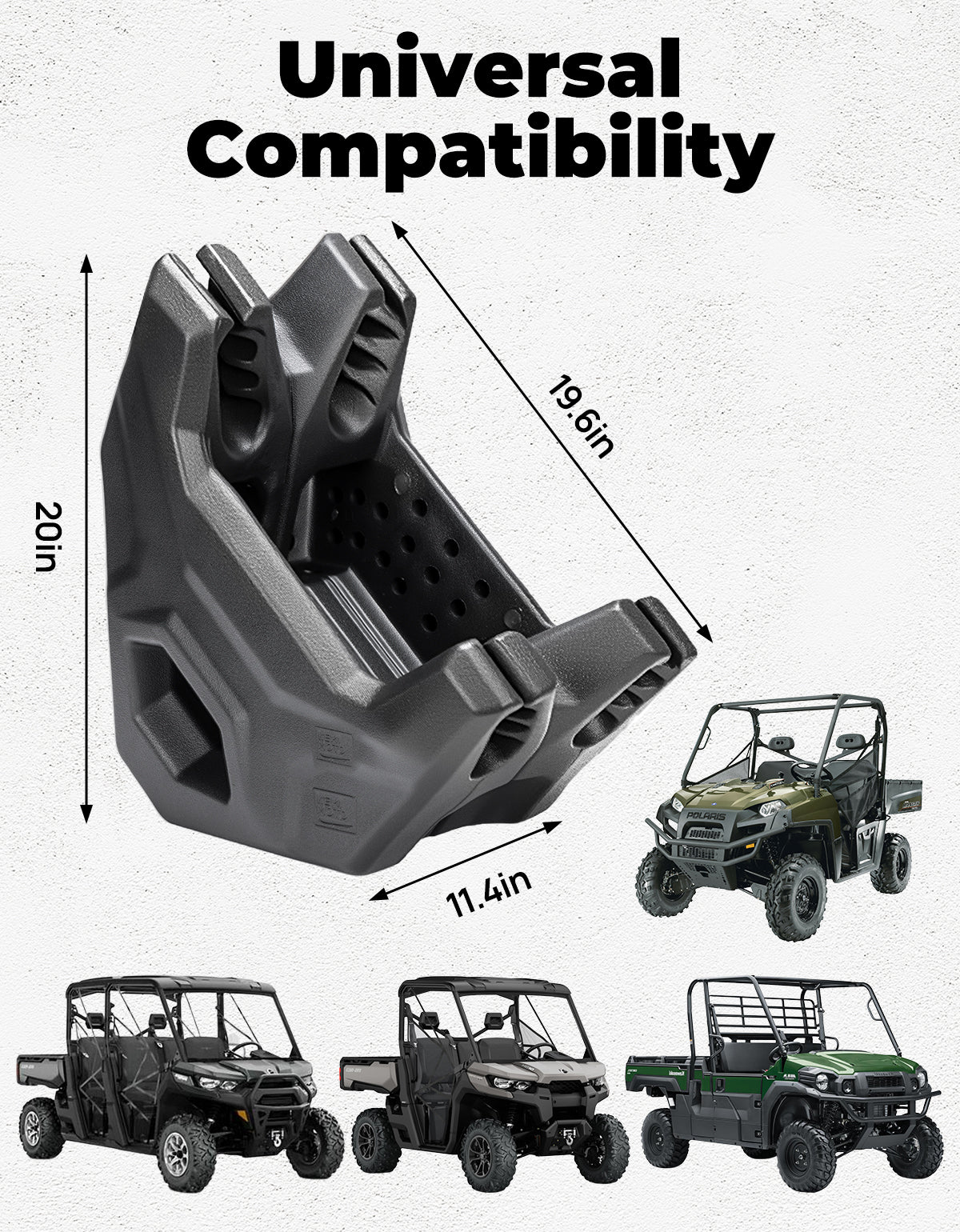 Photo of UTV Hunting Tool Holder Rack for Ranger General Can-Am Defender Pioneer by Kemimoto - Premium for UTVs / Side by Sides