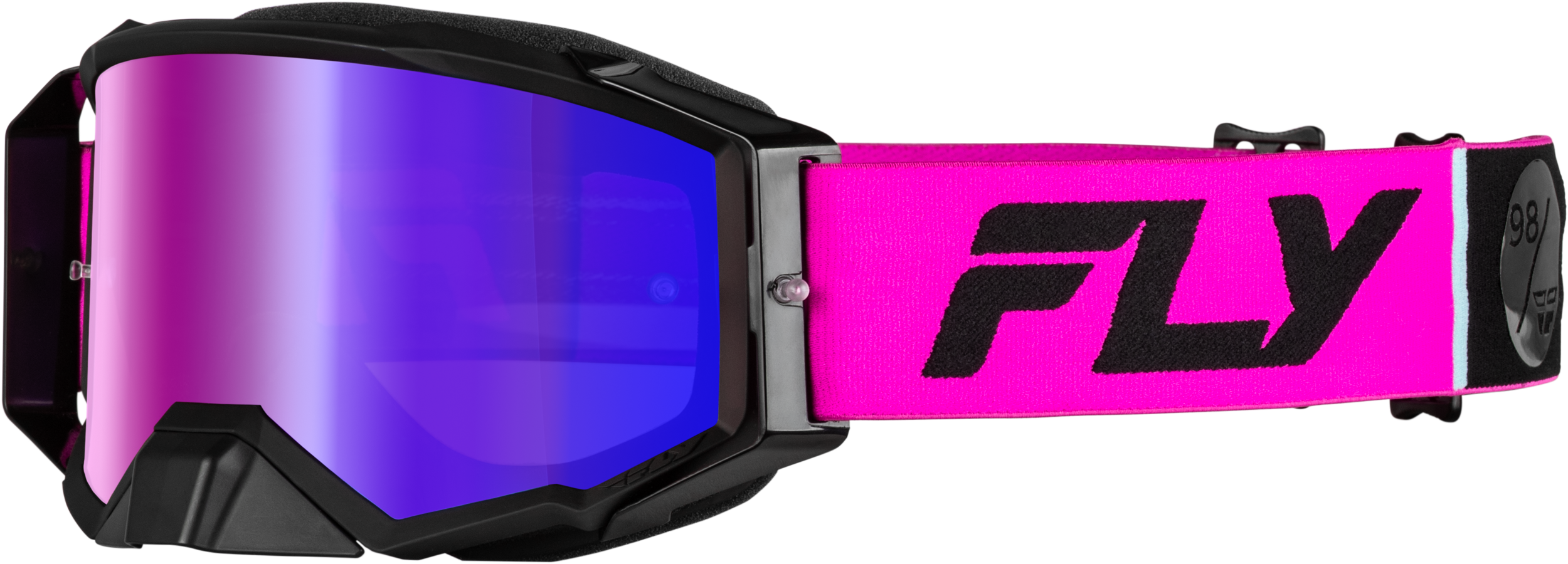 Photo of ZONE PRO GOGGLE PINK/BLACK W/ IRIDESCENT RED MIR/SMK LENS by FLY RACING - Premium Eyewear for UTVs / Side by Sides