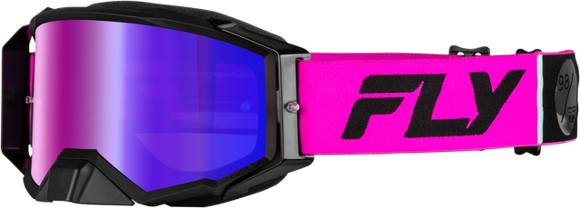 Photo of ZONE PRO GOGGLE PINK/BLACK W/ IRIDESCENT RED MIR/SMK LENS by FLY RACING - Premium Eyewear for UTVs / Side by Sides