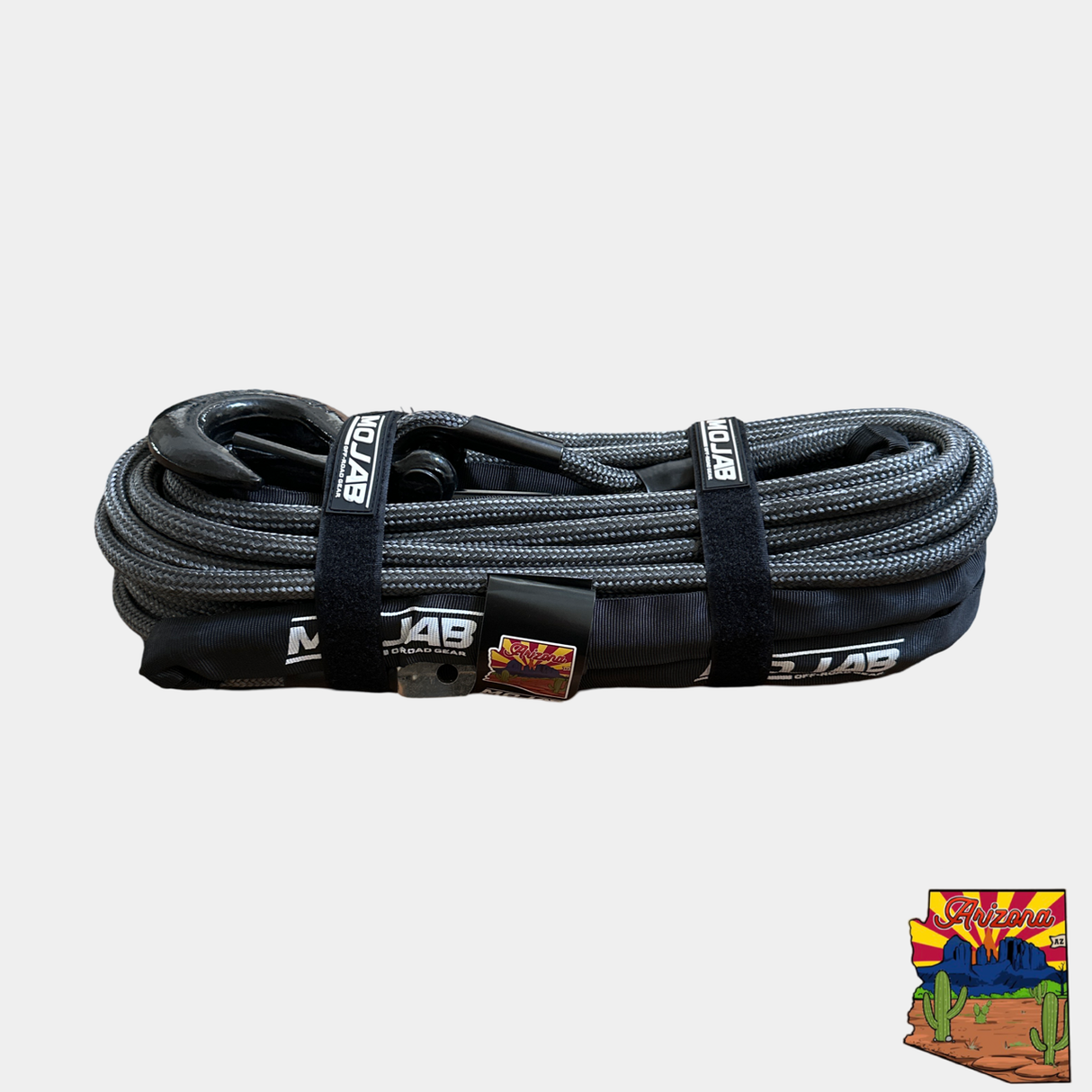 Photo of 1/2'' x 78' Double Braided Winch Rope with removeable forged winch hook by MOJAB OFFROAD - Premium Winch rope for UTVs / Side by Sides
