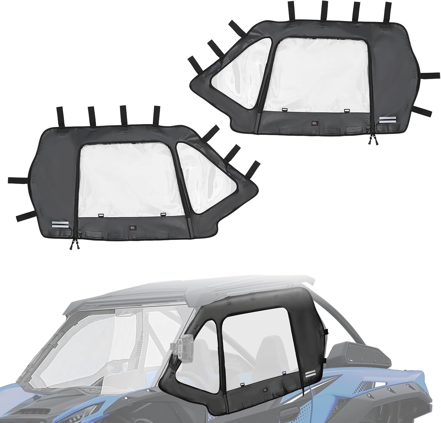 Photo of Soft Upper Doors for 2020+ Kawasaki Teryx 1000 (2024 Upgraded Version) by Kemimoto - Premium for UTVs / Side by Sides