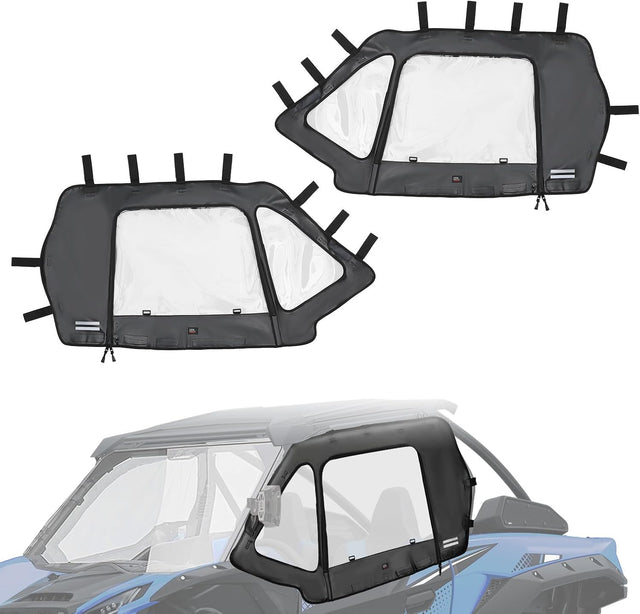 Photo of Soft Upper Doors for 2020+ Kawasaki Teryx 1000 (2024 Upgraded Version) by Kemimoto - Premium for UTVs / Side by Sides