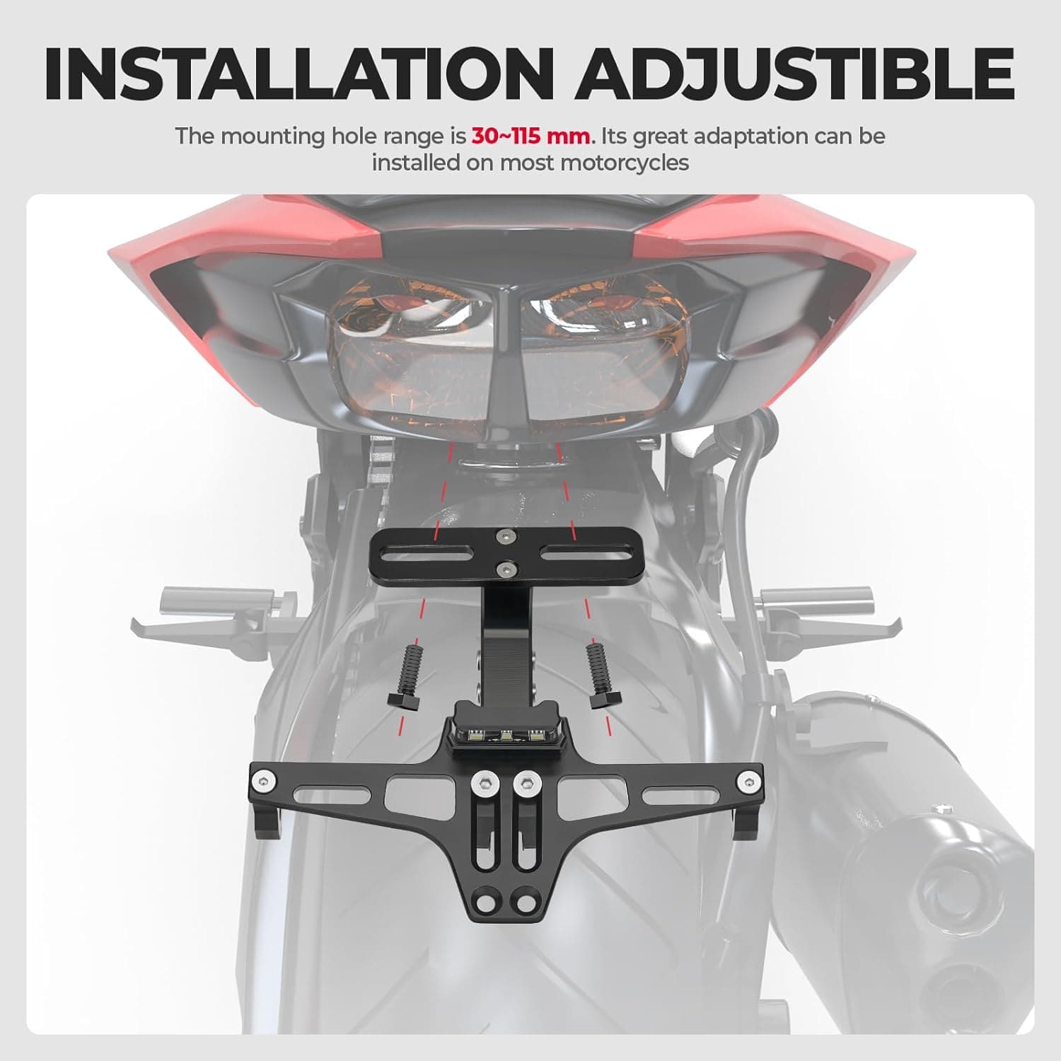 Photo of Motorcycle License Plate Universal Gold by Kemimoto - Premium for UTVs / Side by Sides