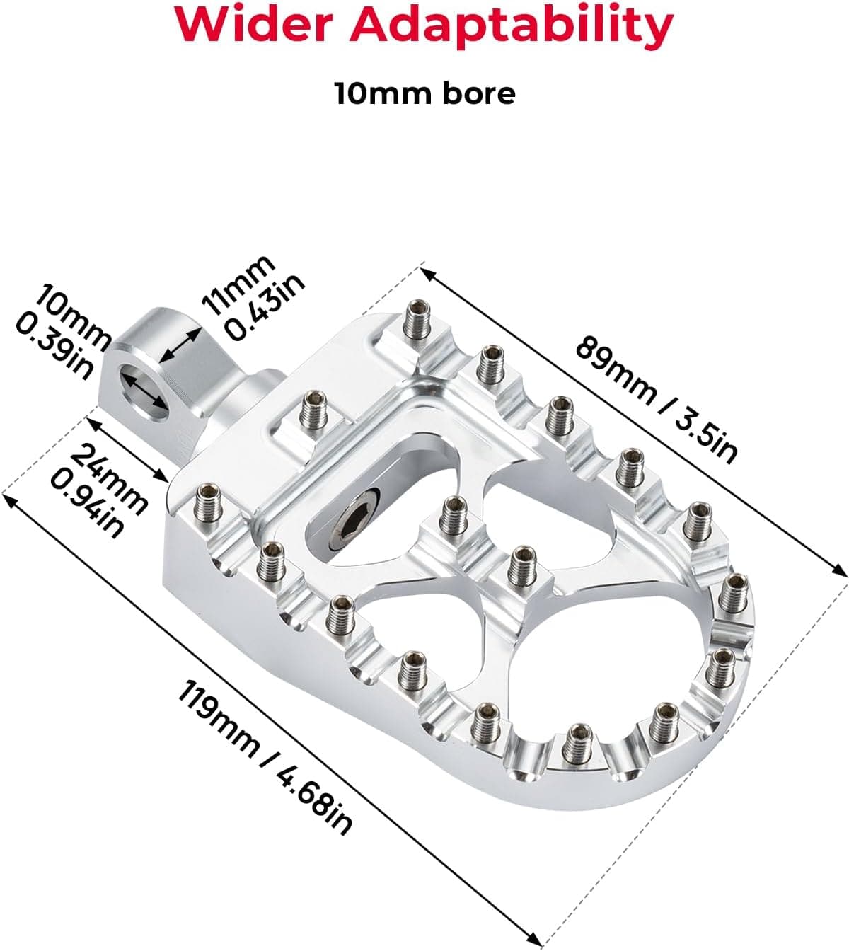 Photo of Motorcycle silver Foot pegs for Dyna Sportster Iron 883 by Kemimoto - Premium for UTVs / Side by Sides