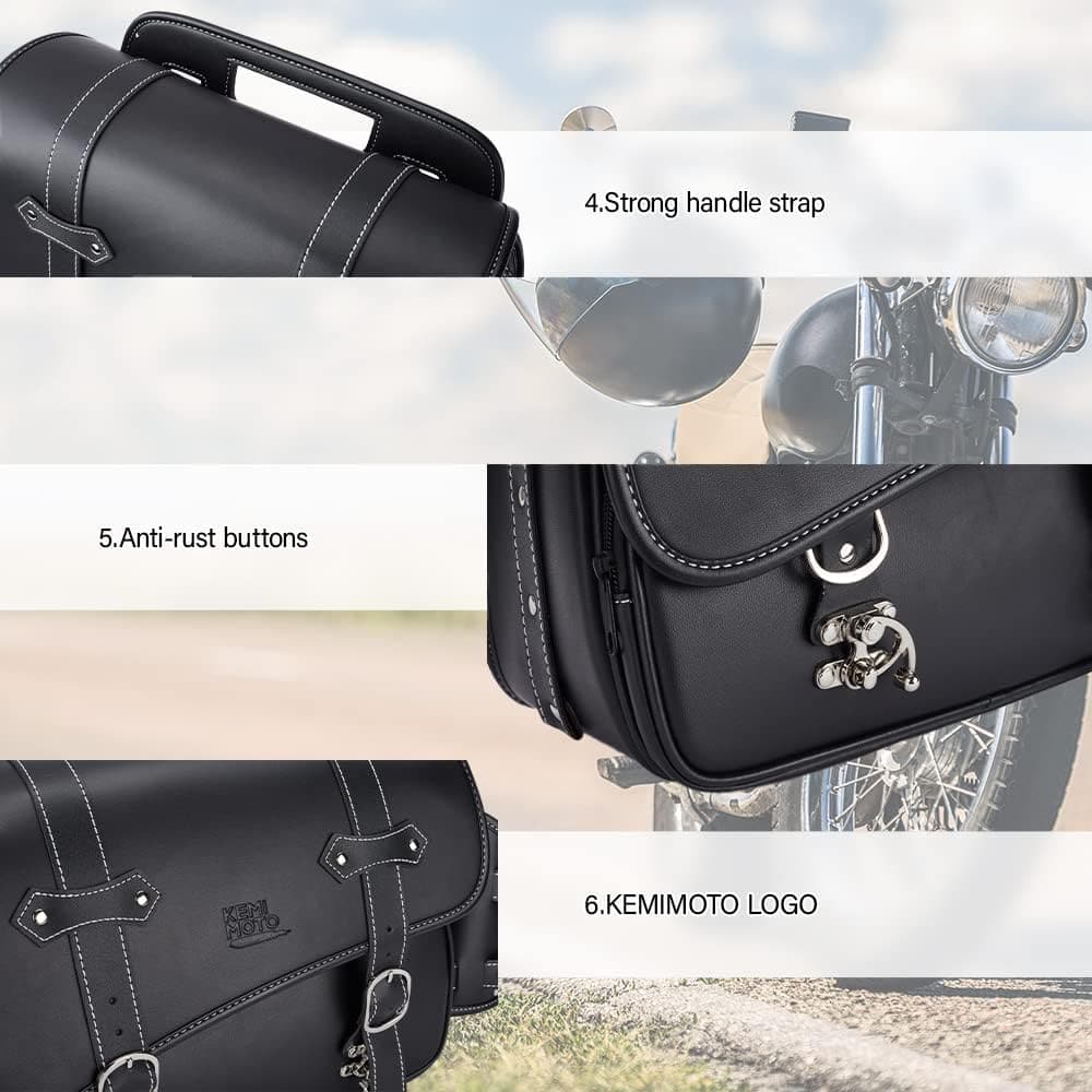 Photo of Motorcycle Leather Saddle bag for Rebel 250, 500, 1100 by Kemimoto - Premium for UTVs / Side by Sides