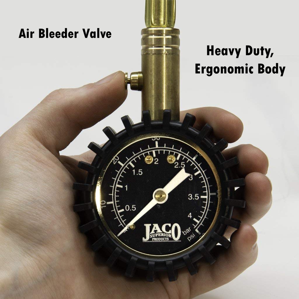 Photo of BikePro™ Presta Tire Pressure Gauge - 60 PSI | Presta & Schrader (Mountain Bikes) by JACO - Premium Tire Accessories for UTVs / Side by Sides