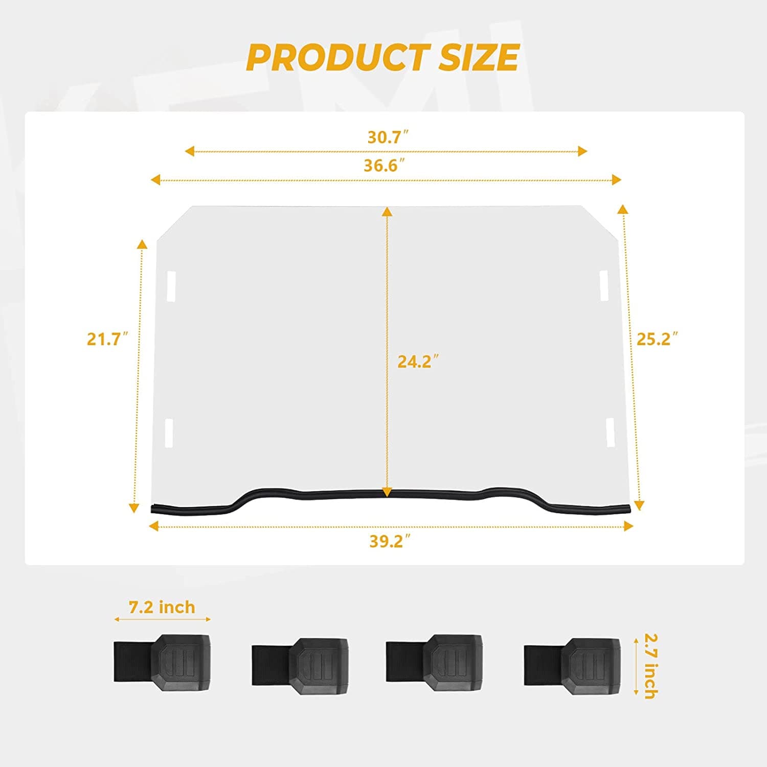 Photo of Kemimoto Front Full Windshield for Polaris 1000 / XP 1000 / 4 1000 2014-2018 by Kemimoto - Premium for UTVs / Side by Sides