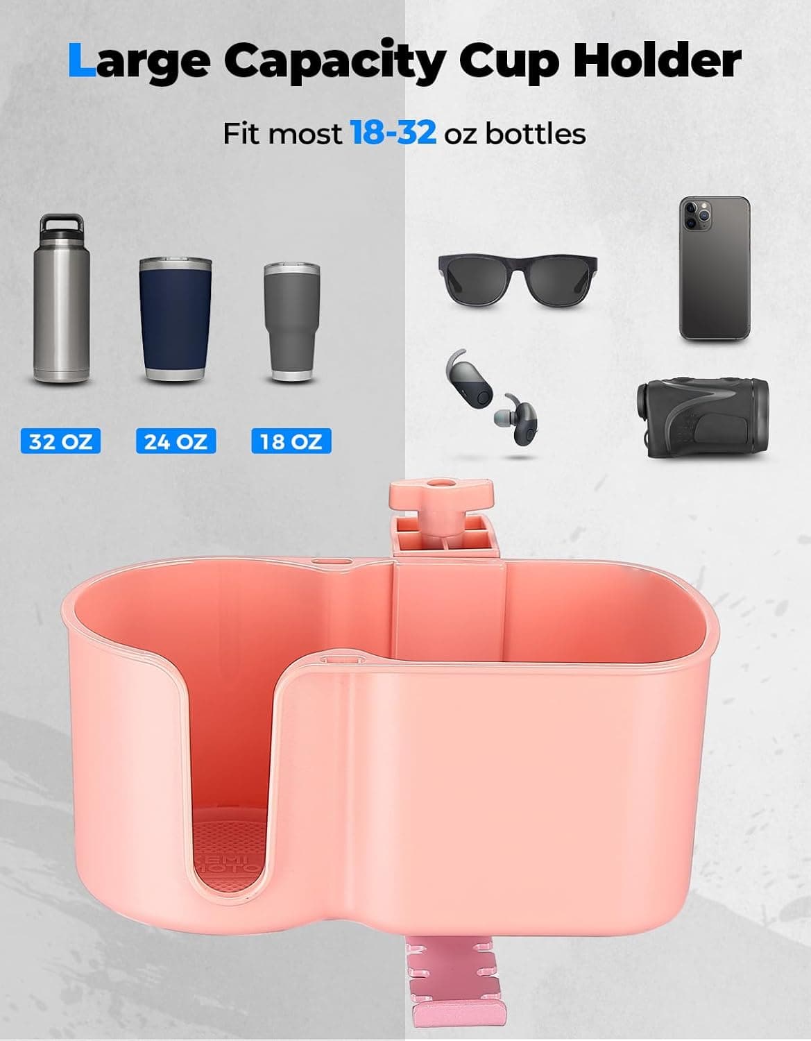 Photo of Kemimoto 2 in 1 Desk Cup Holder for Most 18-32 oz Bottles by Kemimoto - Premium for UTVs / Side by Sides
