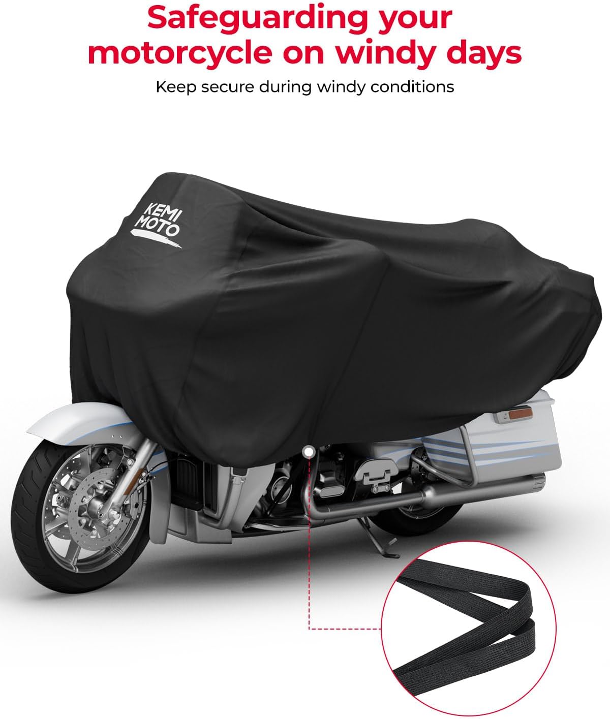 Photo of Motorcycle Cover Half Cover for Touring Models Road King Street Glide Road Glide by Kemimoto - Premium for UTVs / Side by Sides