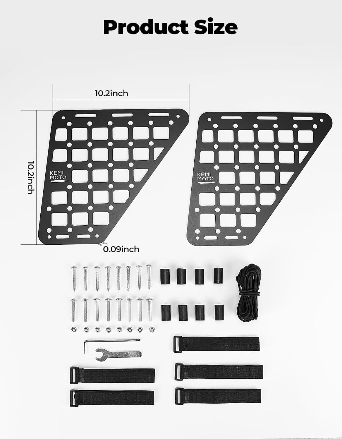 Photo of Seat Side Molle Panels for Polaris Ranger XP 1000 2018-2024 by Kemimoto - Premium for UTVs / Side by Sides