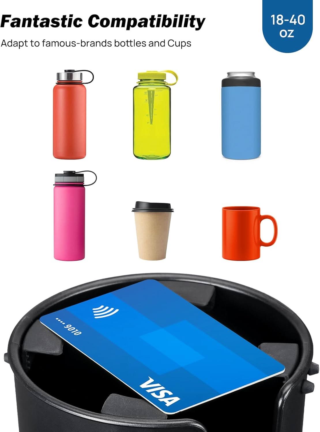 Photo of Kemimoto JOYTUTUS Cup Holder Tray, fit in 2.75-3.25 inch Car Holder by Kemimoto - Premium for UTVs / Side by Sides