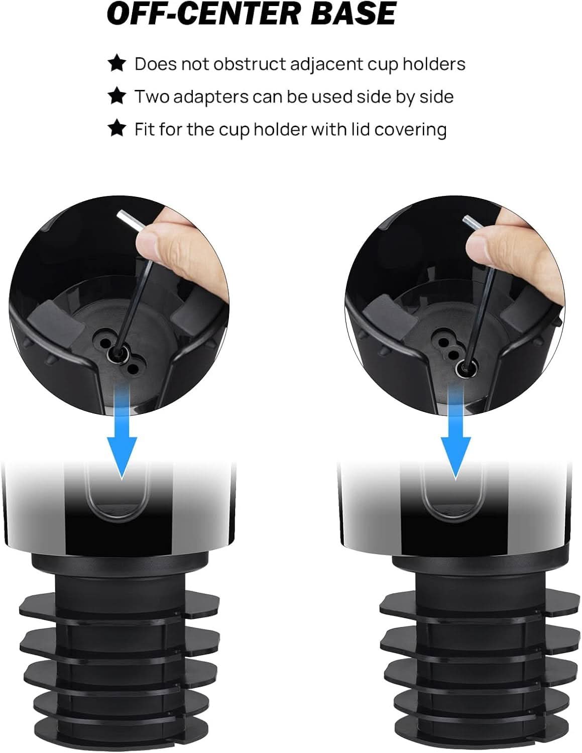 Photo of JOYTUTUS Cup Holder Expander for Car 18-40oz (3.4-3.8 Inch) by Kemimoto - Premium for UTVs / Side by Sides