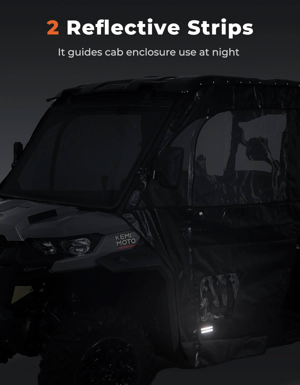 Photo of Full Soft Doors with Mirror Slots for Can-Am Defender HD5/7/8/9/10 by Kemimoto - Premium for UTVs / Side by Sides