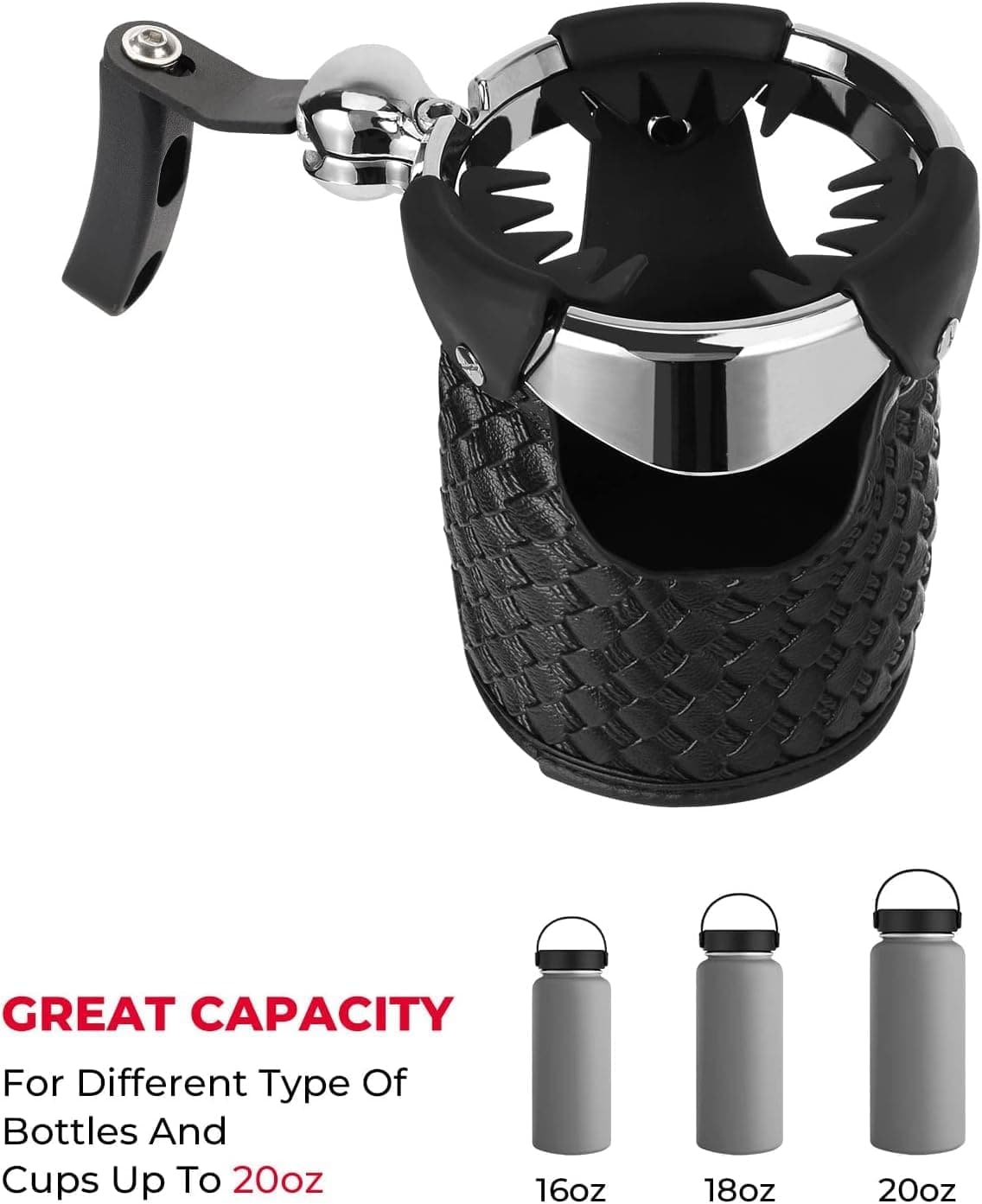 Photo of Motorcycle Cup Holder with Perch Mount by Kemimoto - Premium for UTVs / Side by Sides