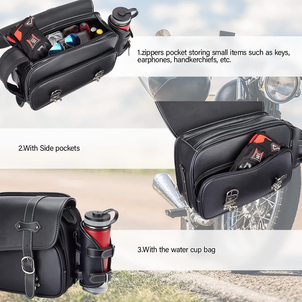 Photo of Motorcycle Leather Saddle bag for Rebel 250, 500, 1100 by Kemimoto - Premium for UTVs / Side by Sides