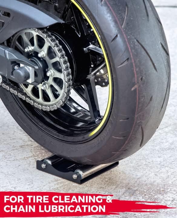 Photo of Motorcycle Wheel Cleaning Stand Portable Wheel Roller Stand Support Parking by Kemimoto - Premium for UTVs / Side by Sides
