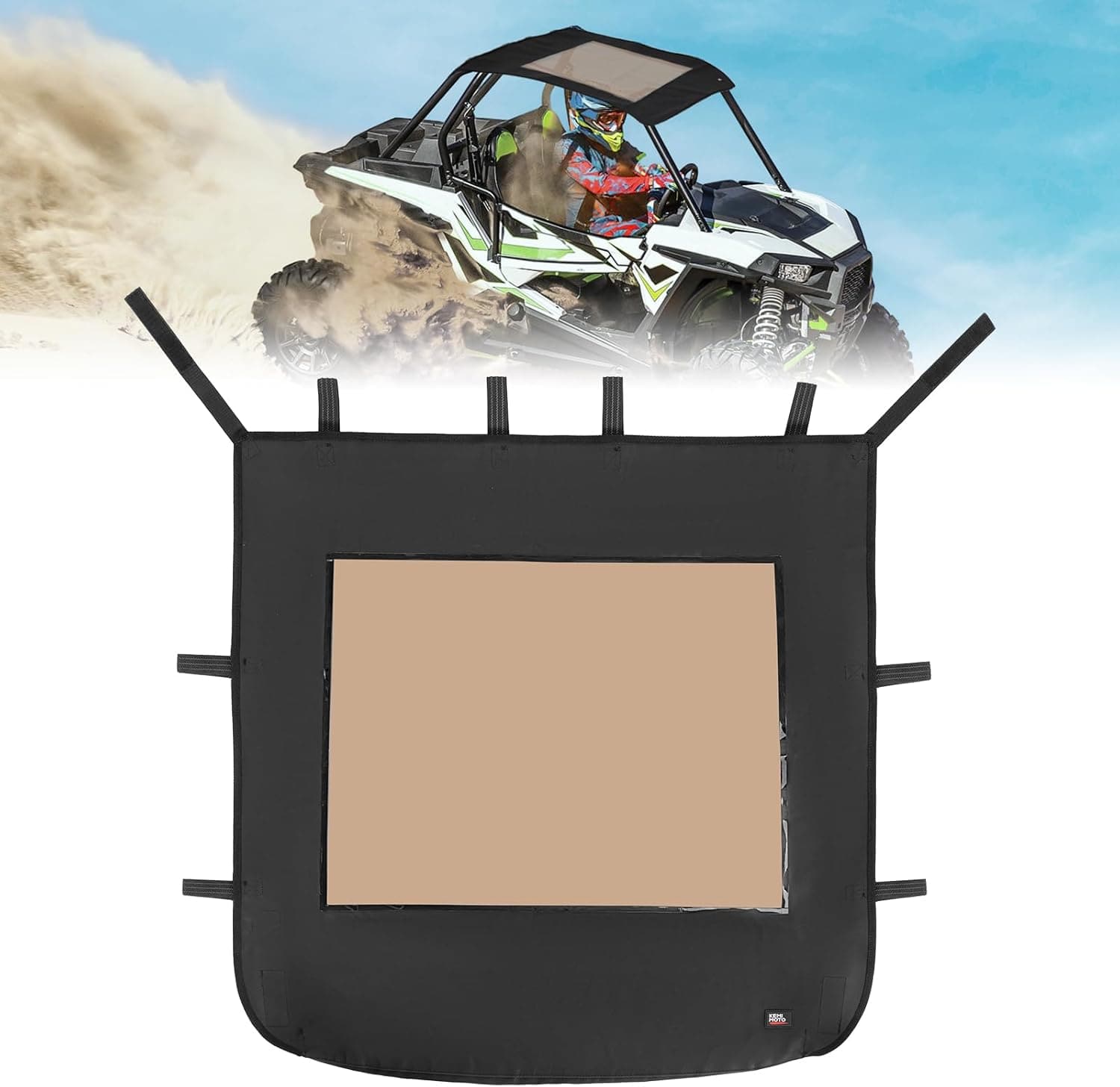 Photo of Soft Canvas Roof Top for Polaris RZR XP 1000 / Turbo / 900 2014-2023 by Kemimoto - Premium for UTVs / Side by Sides