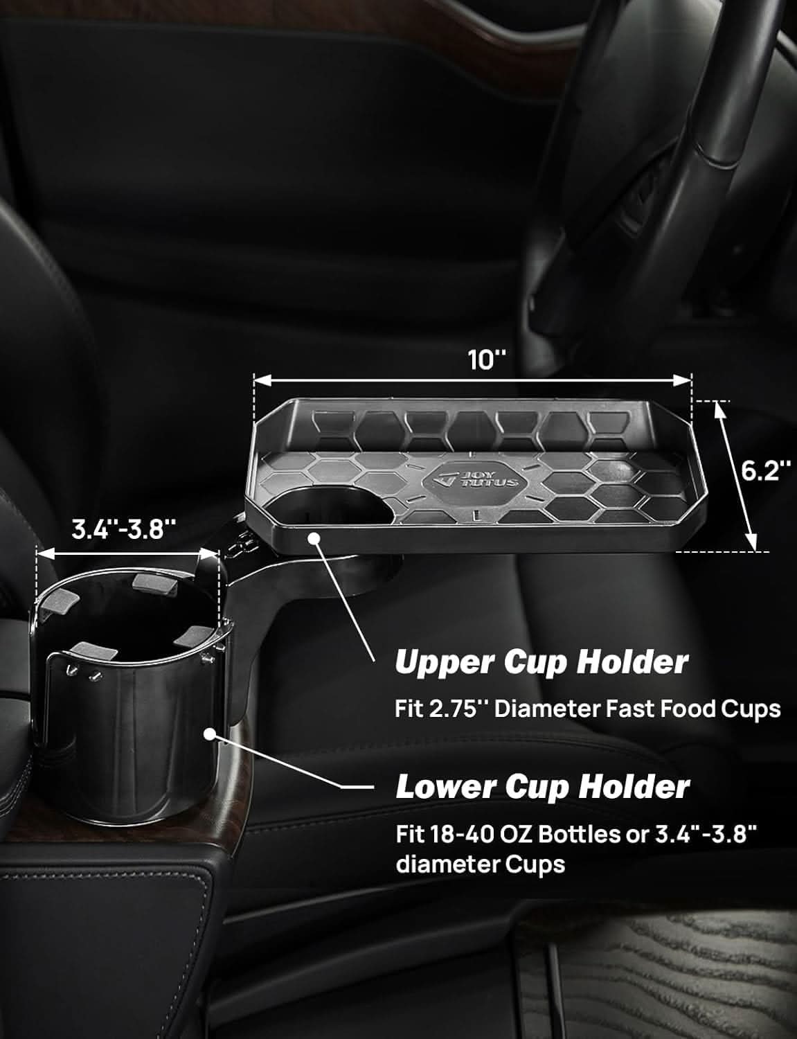 Photo of Kemimoto JOYTUTUS Cup Holder Tray, fit in 2.75-3.25 inch Car Holder by Kemimoto - Premium for UTVs / Side by Sides