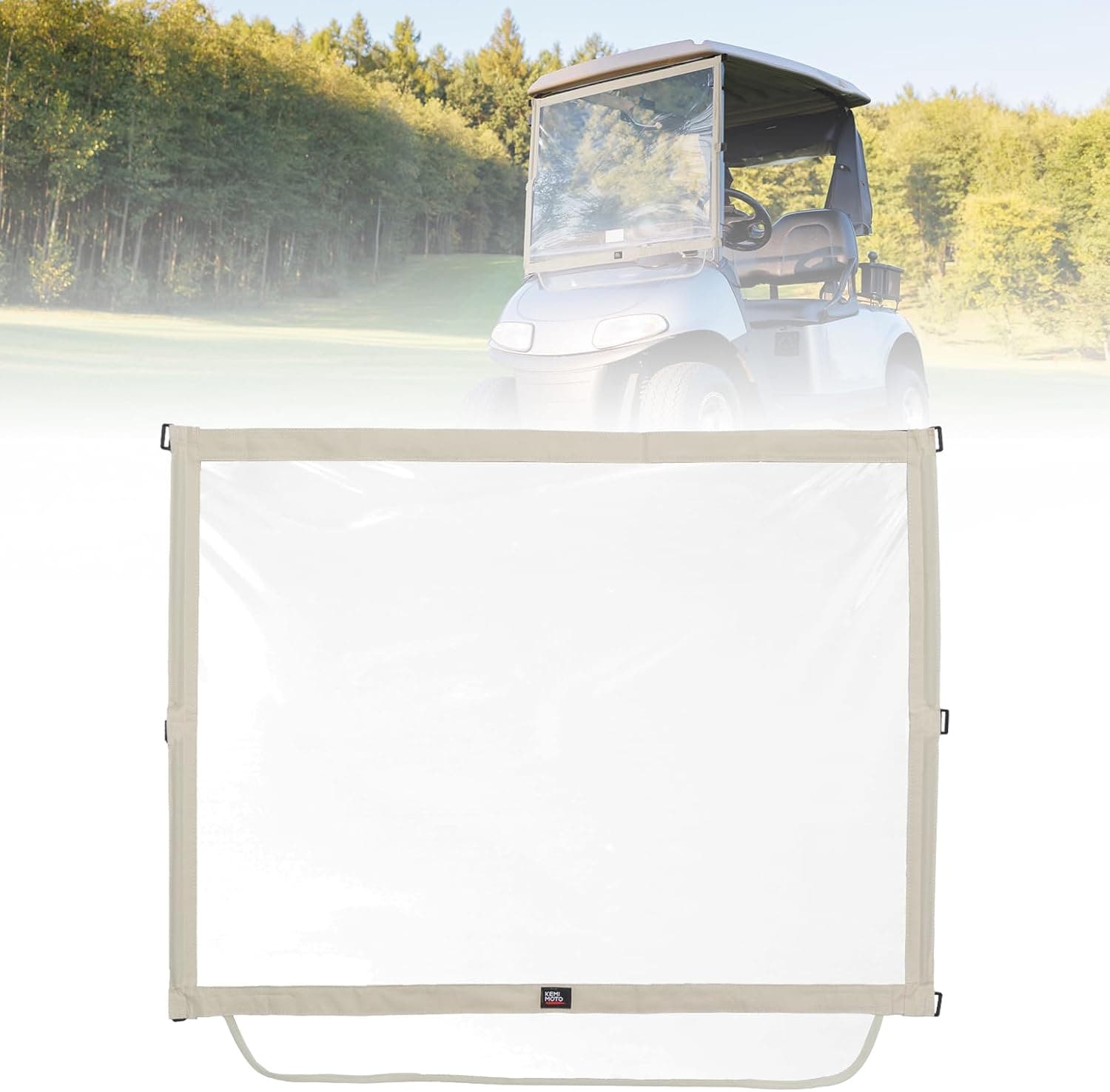 Photo of Kemimoto Foldable Golf Cart Windshield for EZGO RXV by Kemimoto - Premium for UTVs / Side by Sides