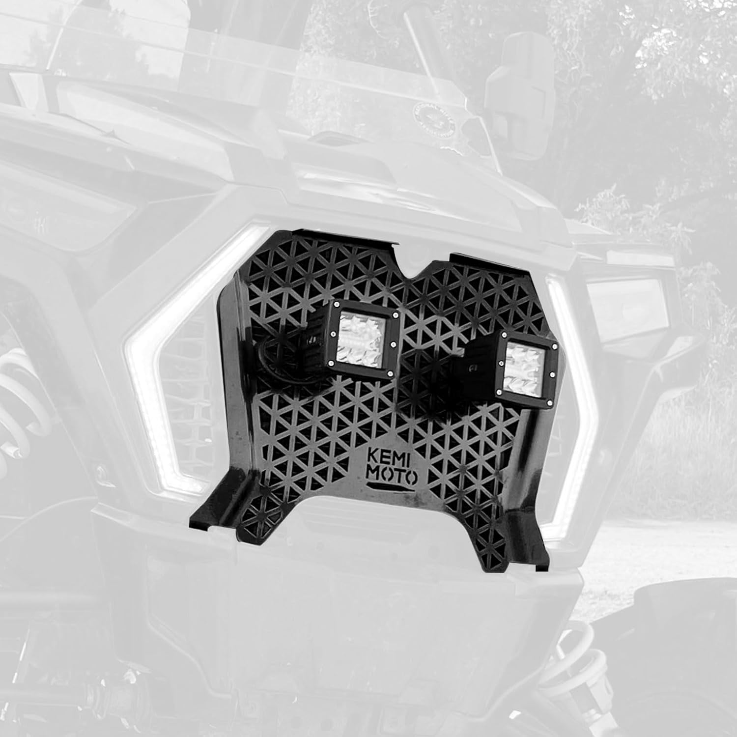Photo of UTV Metal Front Grill Light for Polaris RZR XP 1000/Turbo by Kemimoto - Premium for UTVs / Side by Sides