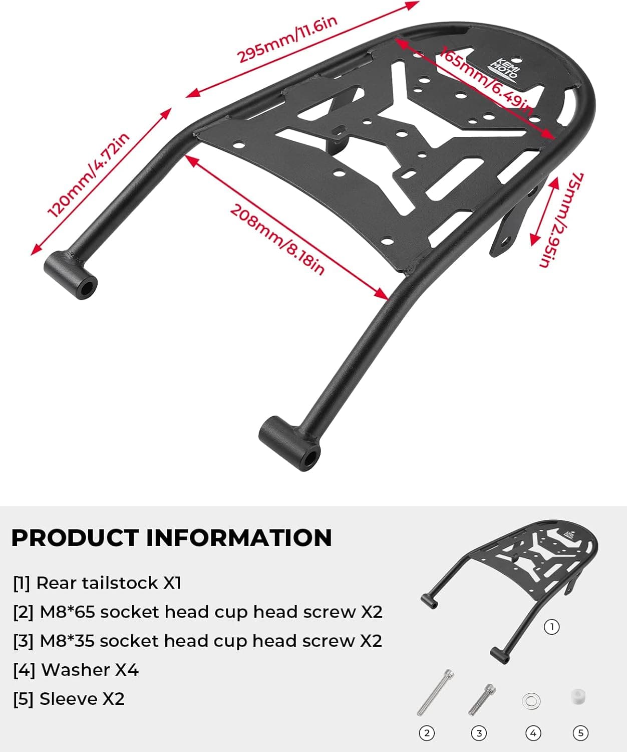 Photo of Rear Rack Luggage Storage Rack for CRF300L 2021-2024 by Kemimoto - Premium for UTVs / Side by Sides