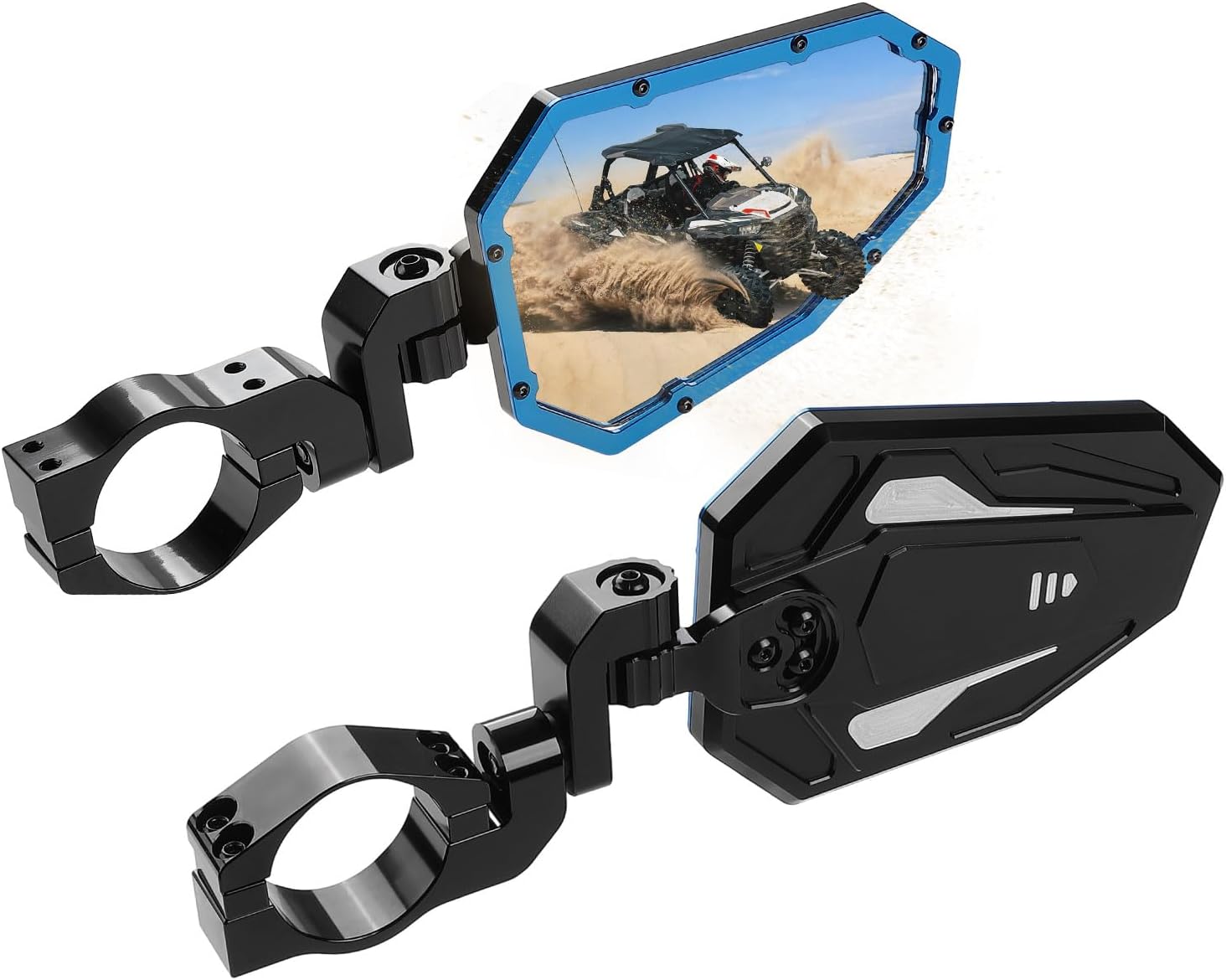 Photo of UTV Rear View Side Mirrors for Can Am Maverick X3/ RZR w/ 1.75"-2" roll bar (1 pair) by Kemimoto - Premium for UTVs / Side by Sides