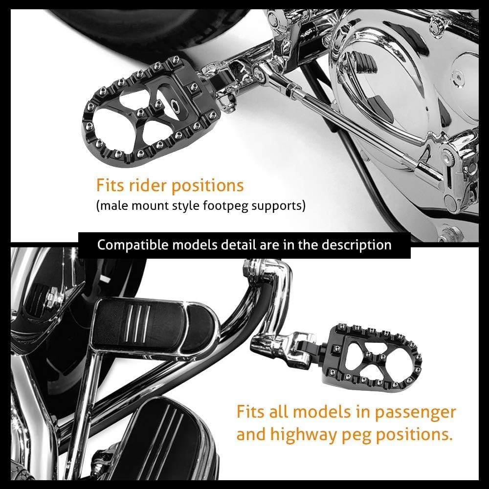 Photo of Kemimoto Footpegs for Dyna Sportster FLFB FLSTF Iron 883 Softail Street Glide by Kemimoto - Premium for UTVs / Side by Sides