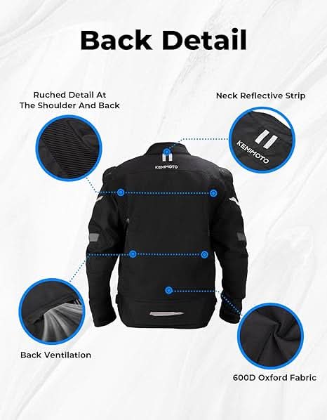 Photo of Motorcycle Jacket Men CE 2 Armored Full Protection Motorbike Riding Jacket by Kemimoto - Premium for UTVs / Side by Sides