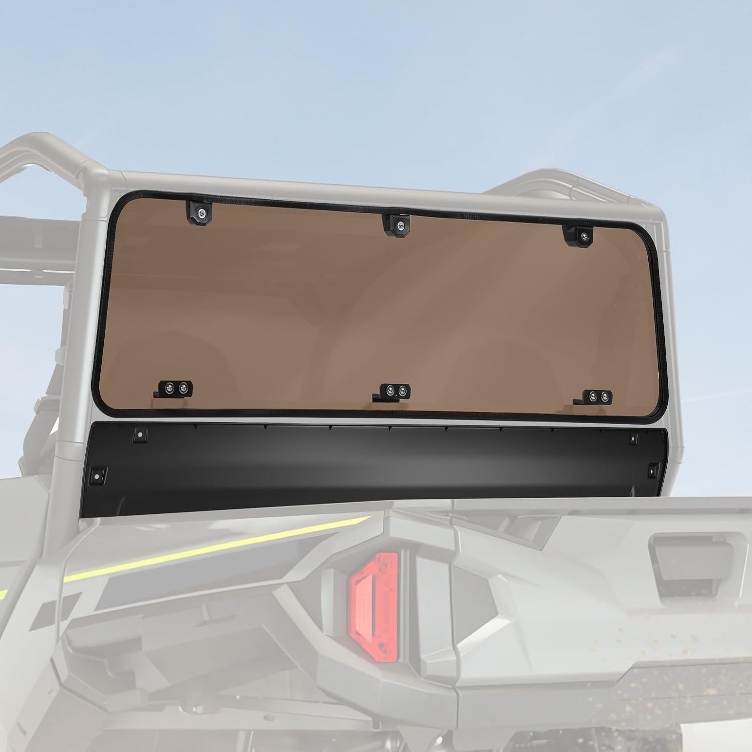 Photo of Tinted Rear Hard Windshield for Polaris General 1000/4/XP 1000/4 2016-2025 by Kemimoto - Premium for UTVs / Side by Sides