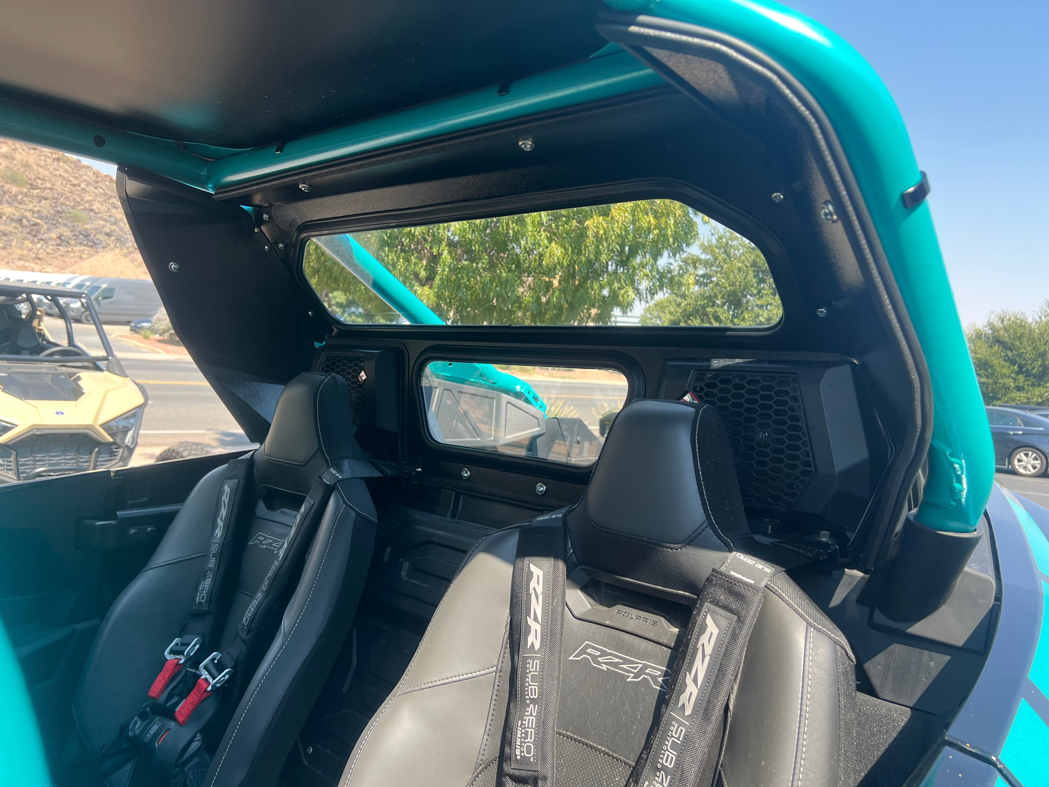 Photo of POLARIS RZR PRO R REAR WINDSHIELD FOR ROCKFORD FOSGATE SPEAKERS by Dirt Warrior Accessories - Premium Windshields for UTVs / Side by Sides