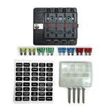 50 Caliber Racing 8 Way Standard LED Circuit Blade Fuse Box