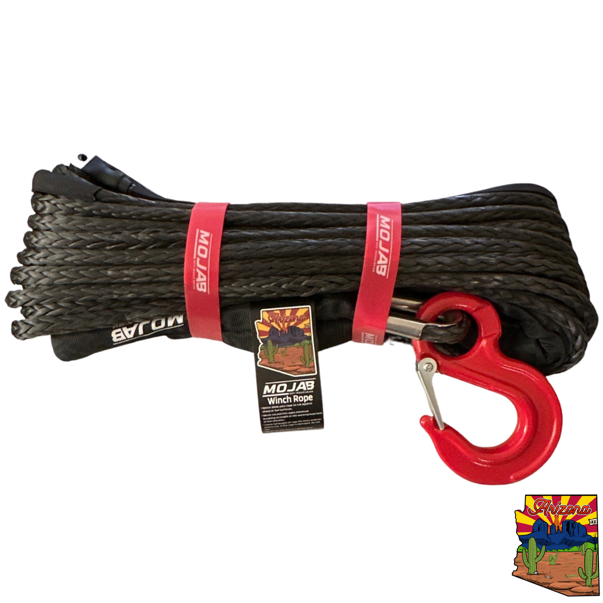 1/2'' x 78' Synthetic Winch Rope with forged winch hook.