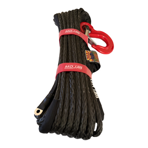 3/8'' x 85' Synthetic Winch Rope with forged winch hook.