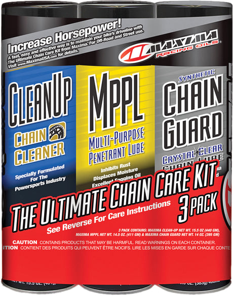 Photo of ULTIMATE CHAIN GUARD CARE KIT 3/PK by MAXIMA - Premium Chemicals for UTVs / Side by Sides