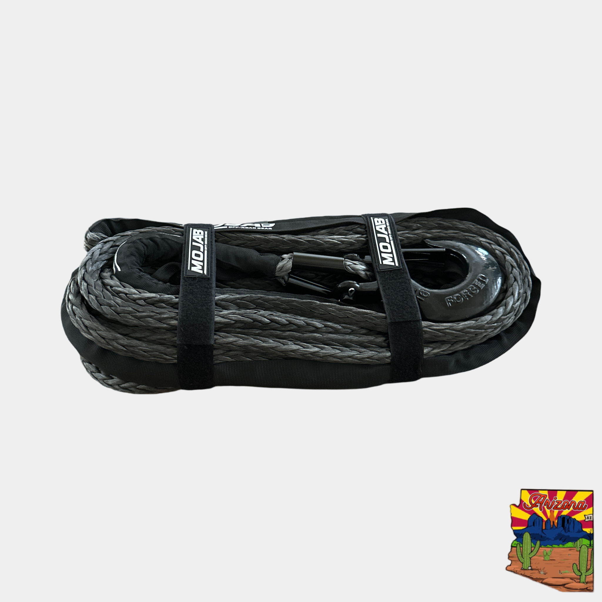Photo of 1/2'' x 78' Synthetic Winch Rope with Removable forged winch hook by MOJAB OFFROAD - Premium for UTVs / Side by Sides