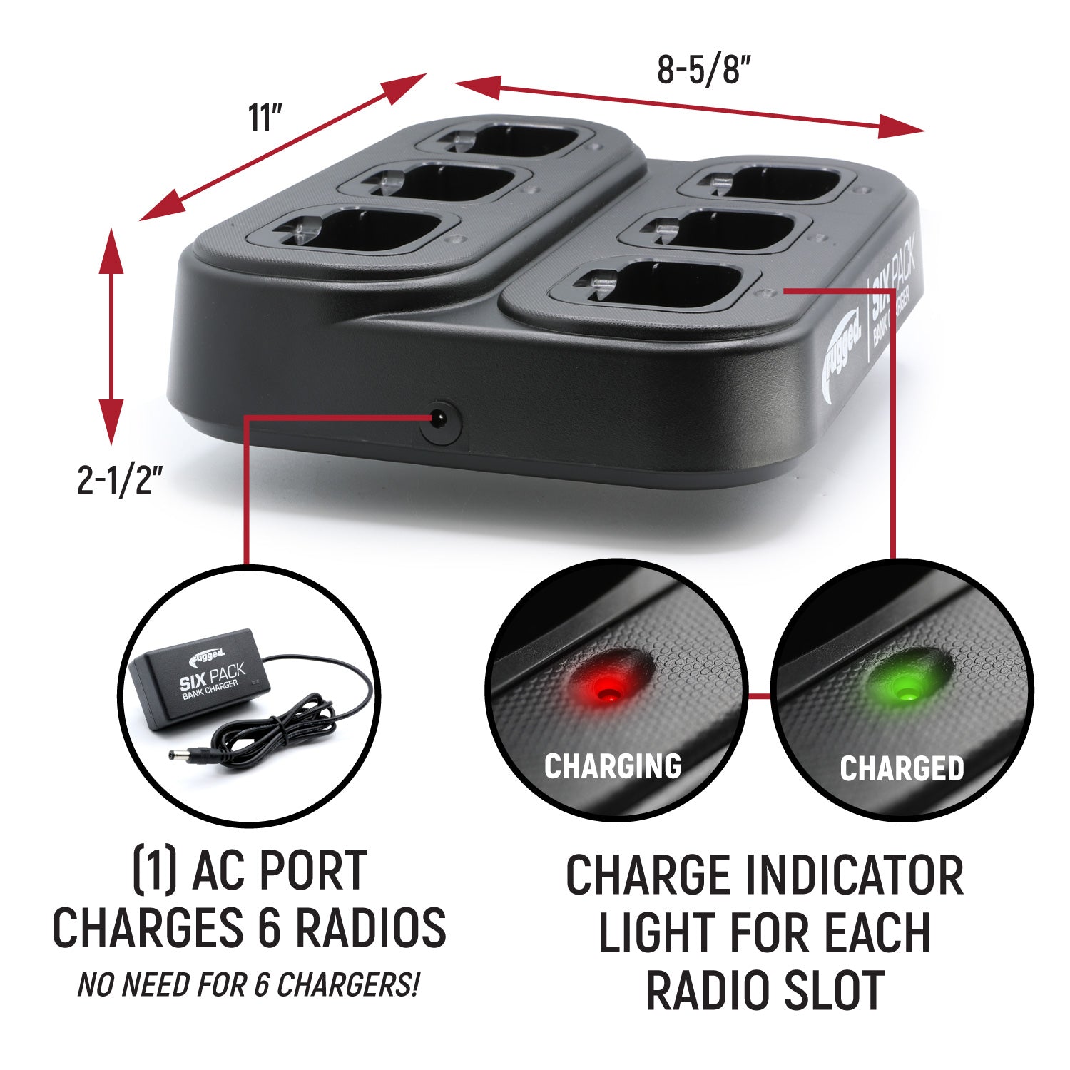 Photo of 6 PACK - Choose Your Business Band Two Way Handheld Radio by Rugged Radios - Premium for UTVs / Side by Sides