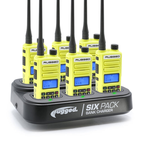 Photo of 6 Pack - Rugged GMR2 PLUS - GMRS and FRS Two Way Handheld Radios with Bank Charger by Rugged Radios - Premium for UTVs / Side by Sides