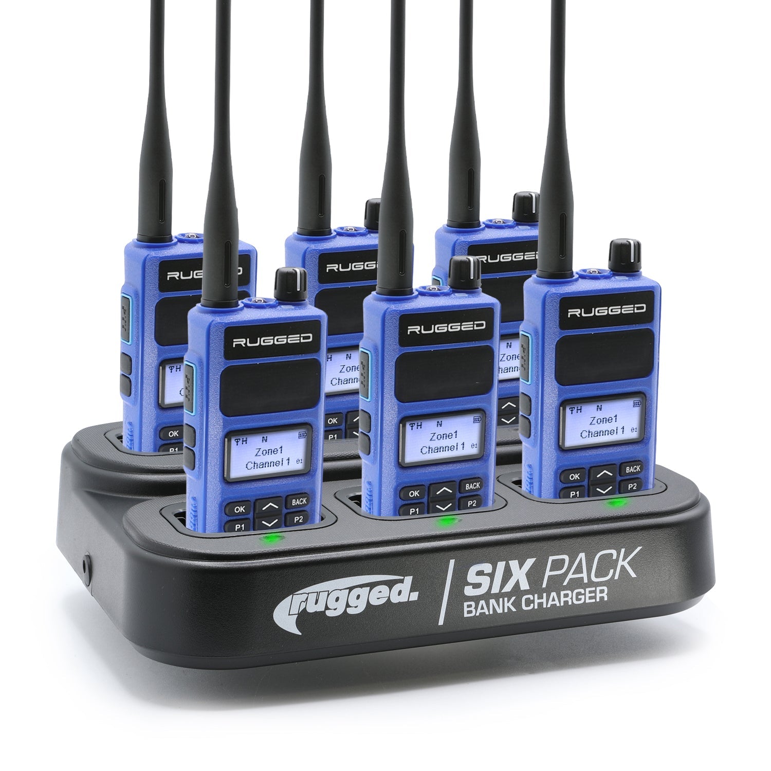 Photo of 6 PACK - Choose Your Business Band Two Way Handheld Radio by Rugged Radios - Premium for UTVs / Side by Sides